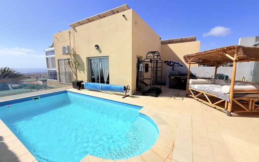 Fuerteventura – Caleta de Fuste – Schöne Villa mit Panorama Meerblick & privatem Pool – Einliegerapartment – große Gartenfläche