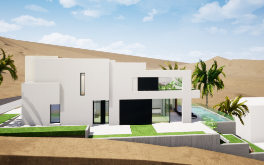 Fuerteventura – Gran Tarajal – Baugrundstück in Neubaugebiet El Aceitun in Gran Tarajal – 4 Schlafzimmer – Pool – Meerblick