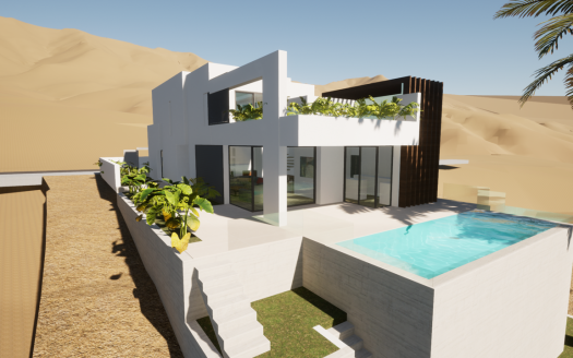 Fuerteventura – Gran Tarajal – Baugrundstück in Neubaugebiet El Aceitun in Gran Tarajal – 4 Schlafzimmer – Pool – Meerblick